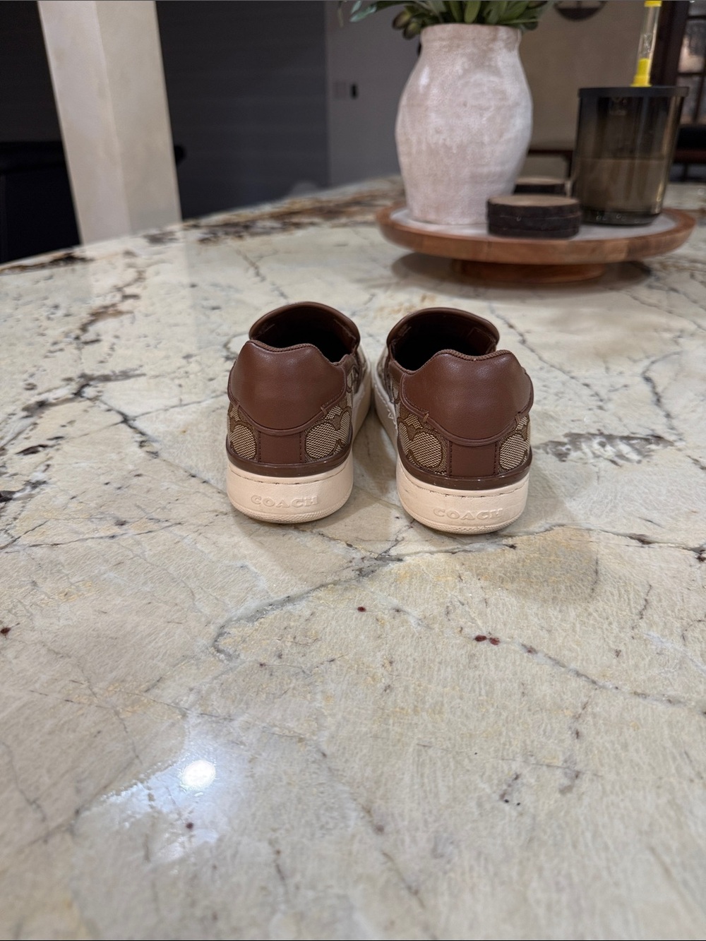 Coach Men’s Brown Signature Slip-On Sneakers - Picture 2 of 5